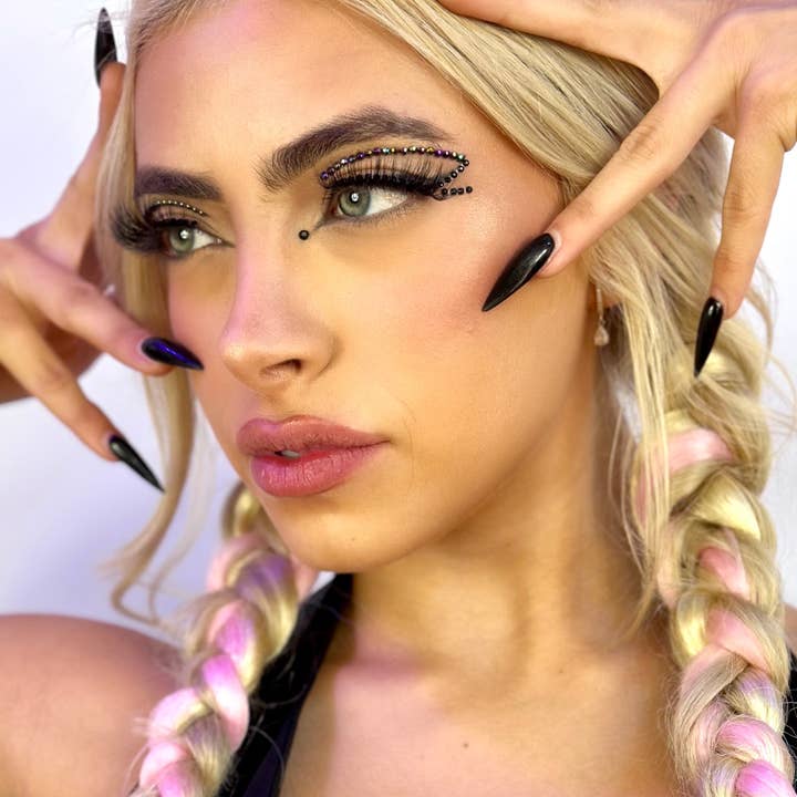 Lunautics - Wholesale Body Glitter/Shimmer - Black Iridescent Cut Crease Face and Eye Jewel Stickers
