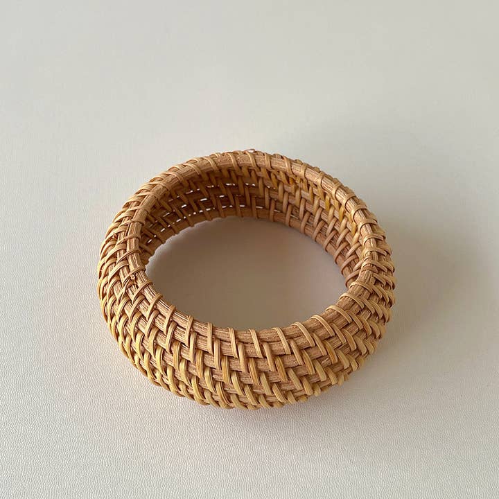 Dipped Shop - Wholesale Bangle Bracelet - Vintage Straw Braided Round Bracelets DP25B587