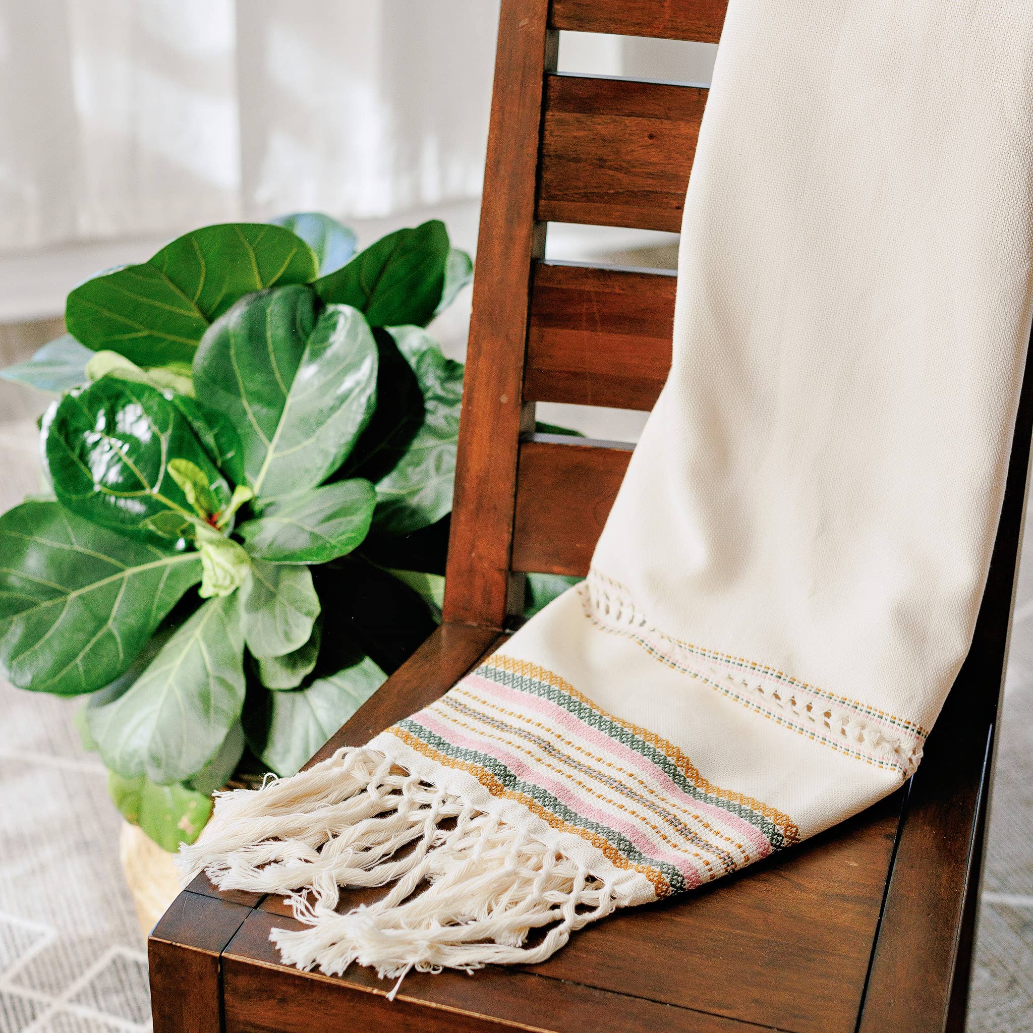 Origin Mexico – wholesale Wrap – Women's – Handwoven Organic Cotton Shawl Wrap -Pink, Olive and Mustard7