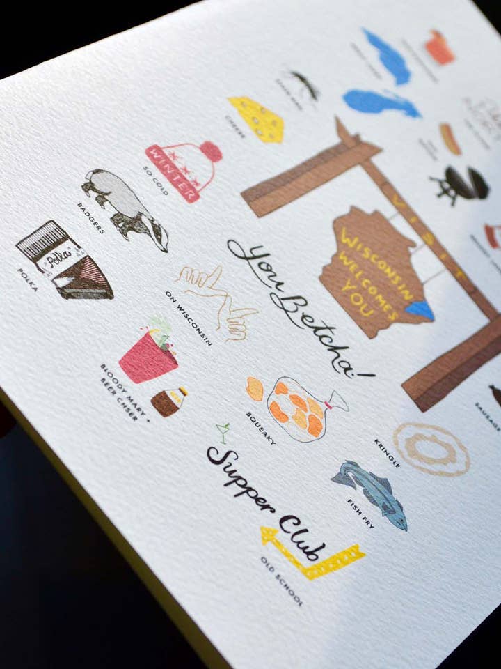 Bezoek Wisconsin Print voor wholesale door Cracked Designs