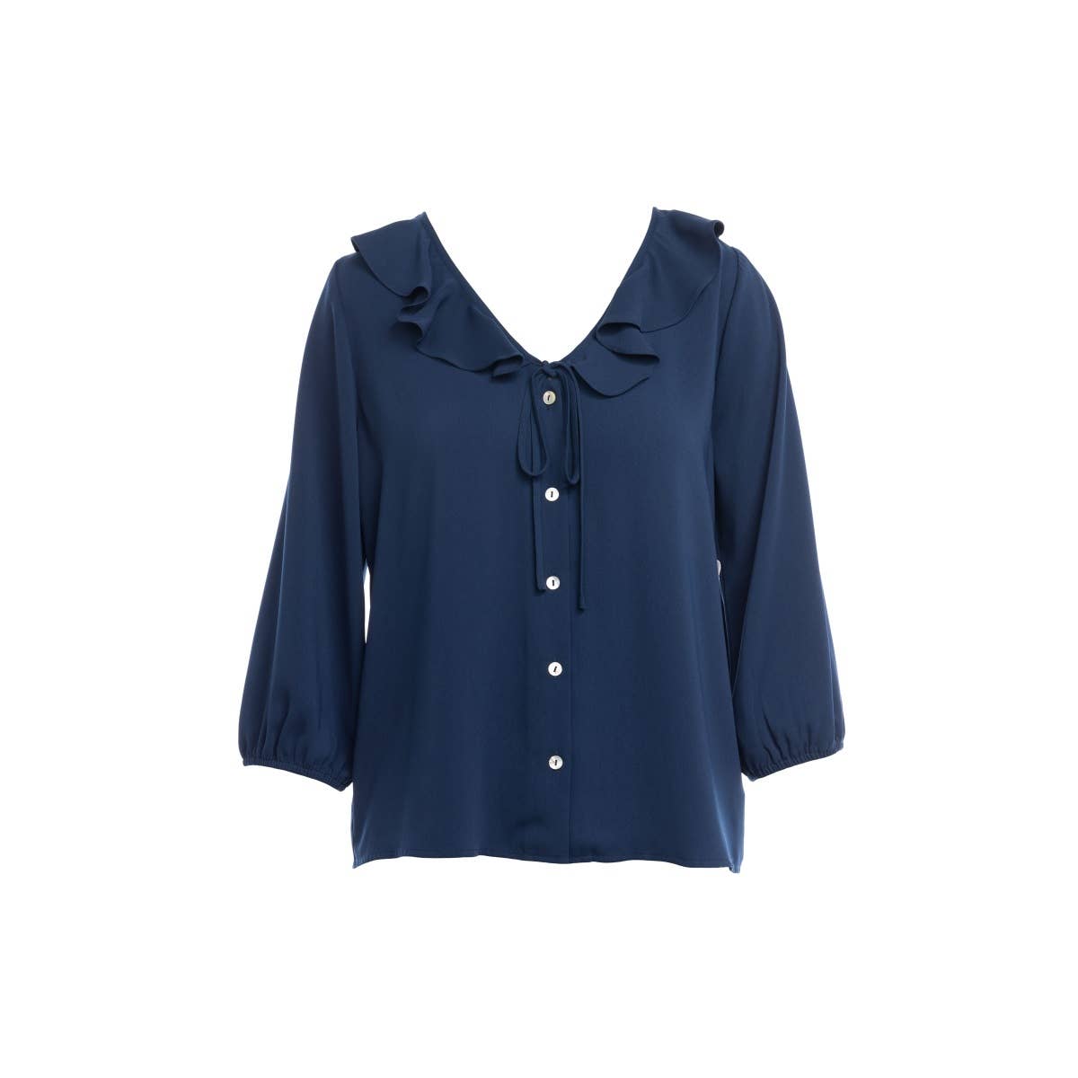 Naked Zebra Rack - Wholesale Blouse - Women's - Ruffle Button Down Tie Blouse8