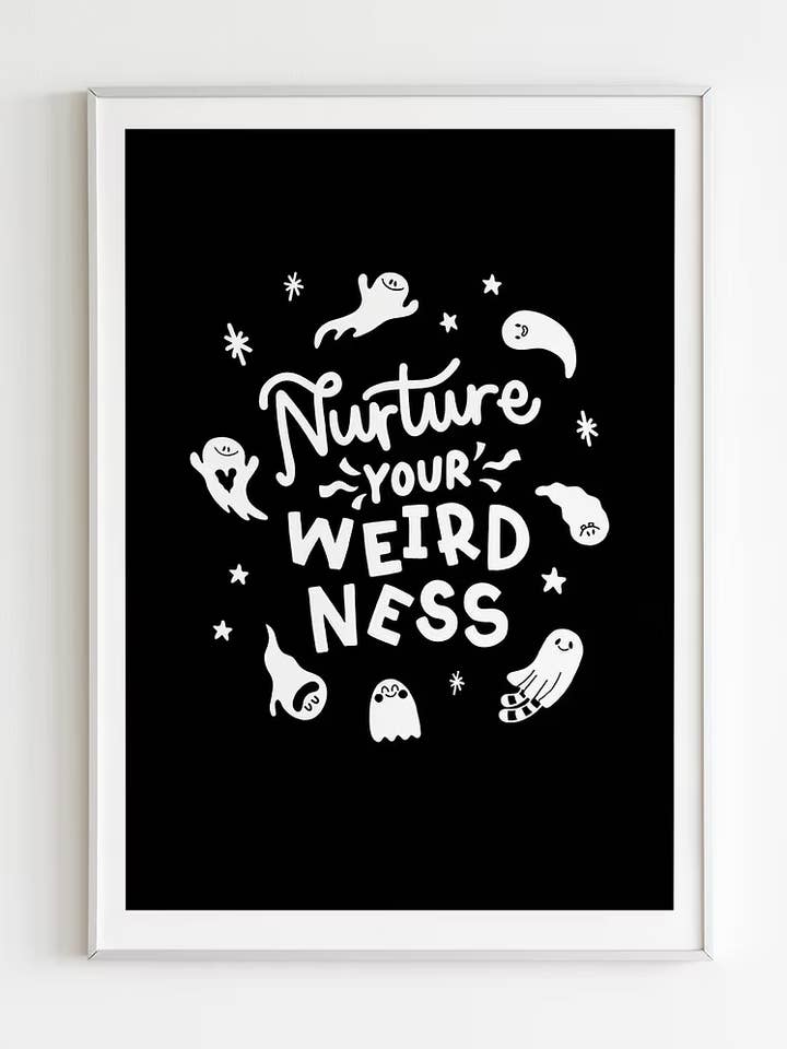 Nurture Your Weirdness Ghost Print| Cute Spooky Ghost Print for wholesale by Yasmin Cousins