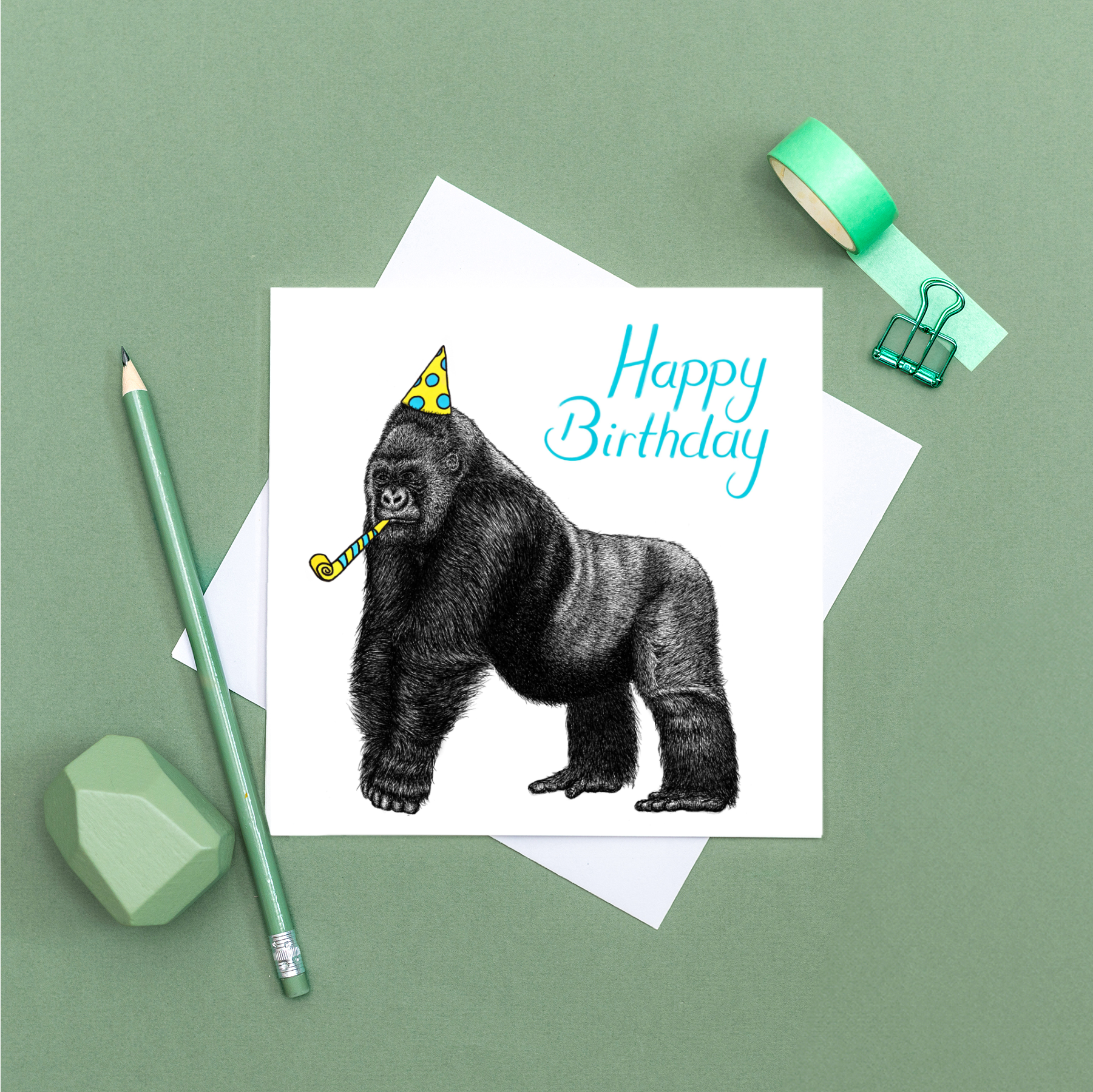 Wild Lines - Wholesale Birthday Card - Gorilla Cards // Gorilla Birthday Cards // Wildlife Art Card4