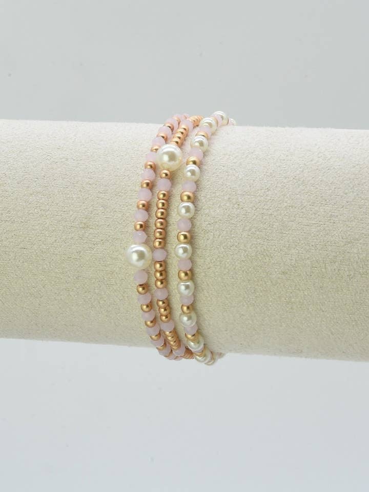 CB2334 Kai 3 Piece Beaded Stretch Bracelet Set for wholesale by MiMi Wholesale