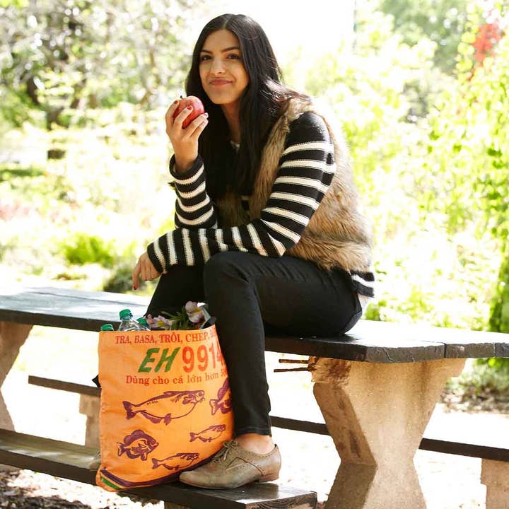 Malia Designs - Wholesale Grocery/Shopping Bag - Orange Shopping Tote - Back to School Bags - Tote Bags1