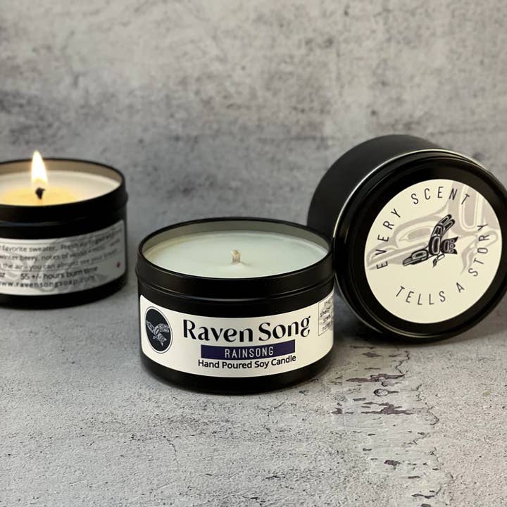 RavenSong Soap & Candle - Wholesale Travel Candles - RainSong - Coconut Wax Travel Tin 160g