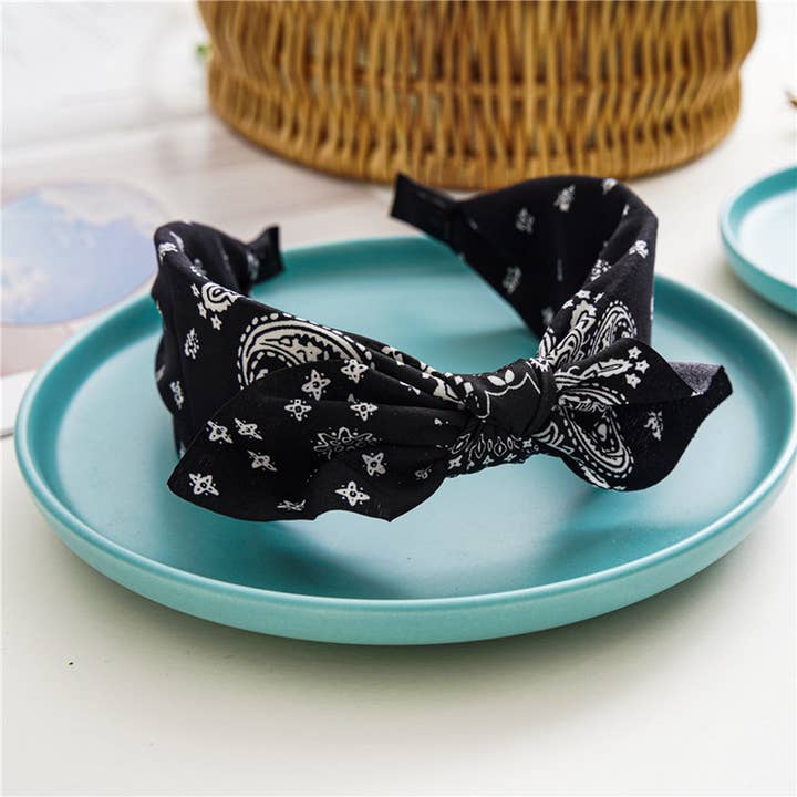ACCITY - Wholesale Fashion Headband - Women's - WOMEN NEW CASHEW NUT FLOWER WIDE HEADBAND_CWAHA083115