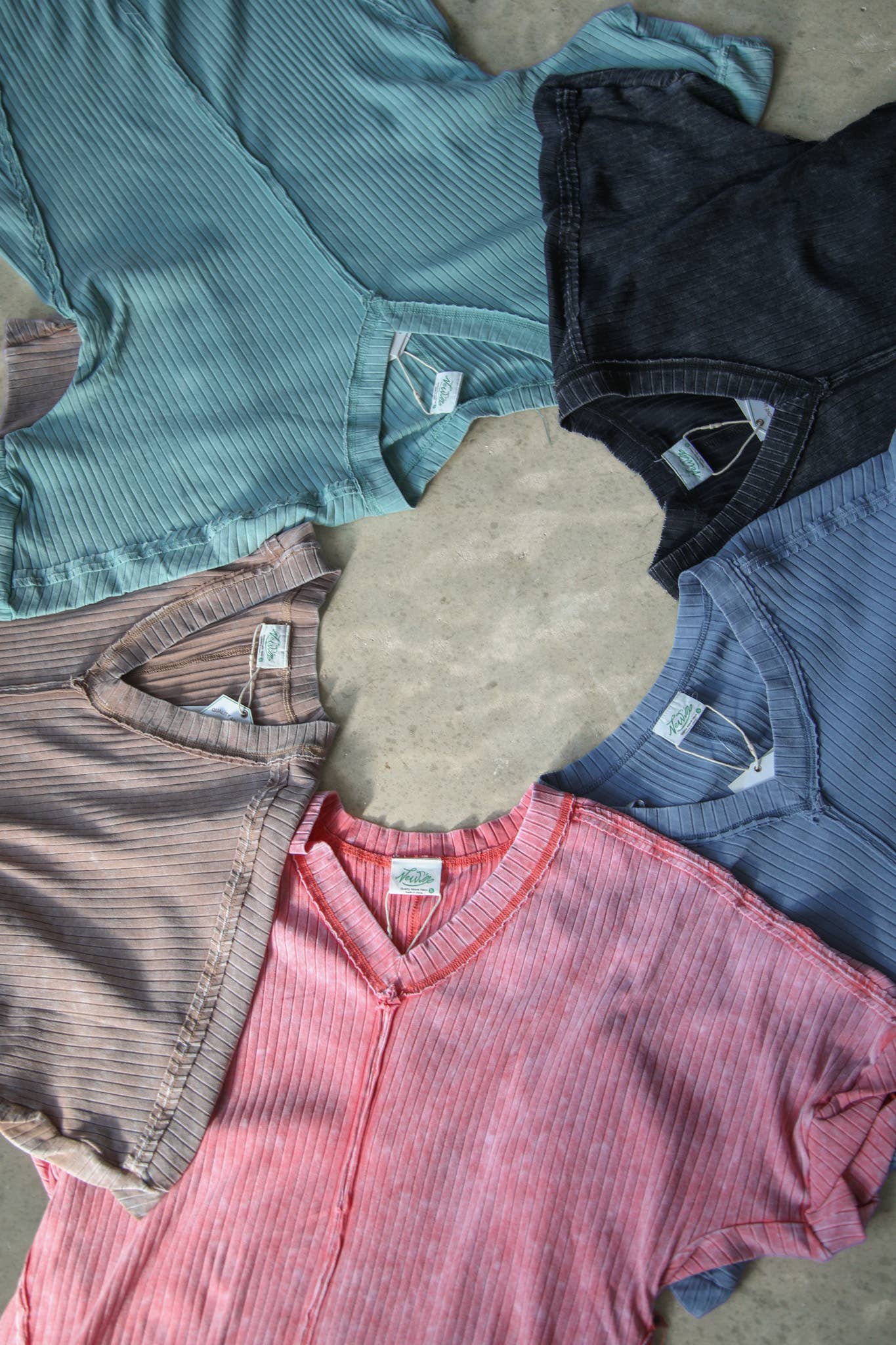 VERY J - Vente Robe – femme - Mini-robe droite en tricot côtelé délavé minéral ND316364