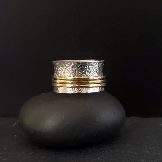 Decorated Sterling Silver Spinner Ring for wholesale by Baizaar