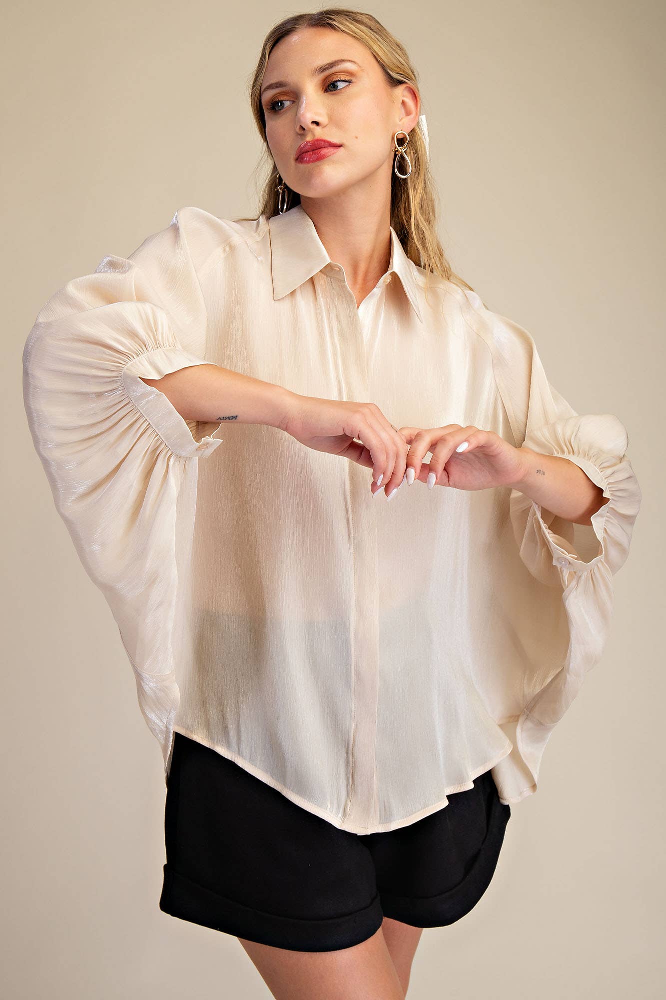 Glam - Wholesale Button Down Shirt - Women's - Button Front Shirt9