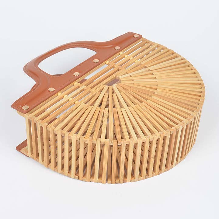 Naturlig Bambu Top Handtag Väska för wholesale på Faire