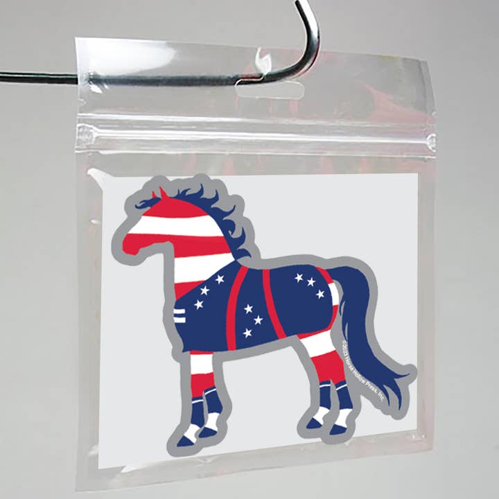 3" Tumbler Horse Sticker / Patriotic American / WATERPROOF
for wholesale by Horse Hollow Press