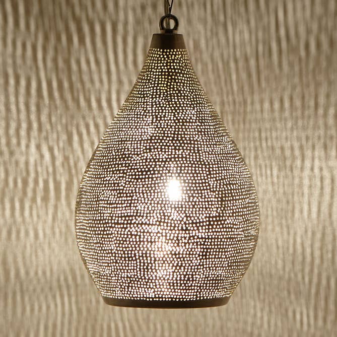 Marokkanische Lampe Naouma Sada D17 Silber Messinglampe für den Großhandel von Casa Moro