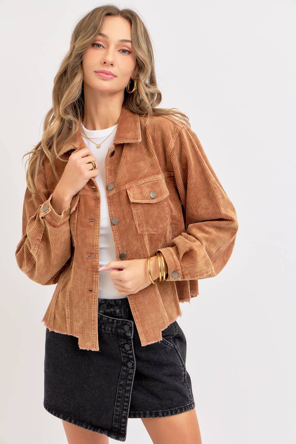 Sweet Lovely by Jen - Wholesale Shirt Jacket/Shacket - Women's - CORDUROY SHACKET WESTERN COMBINED24