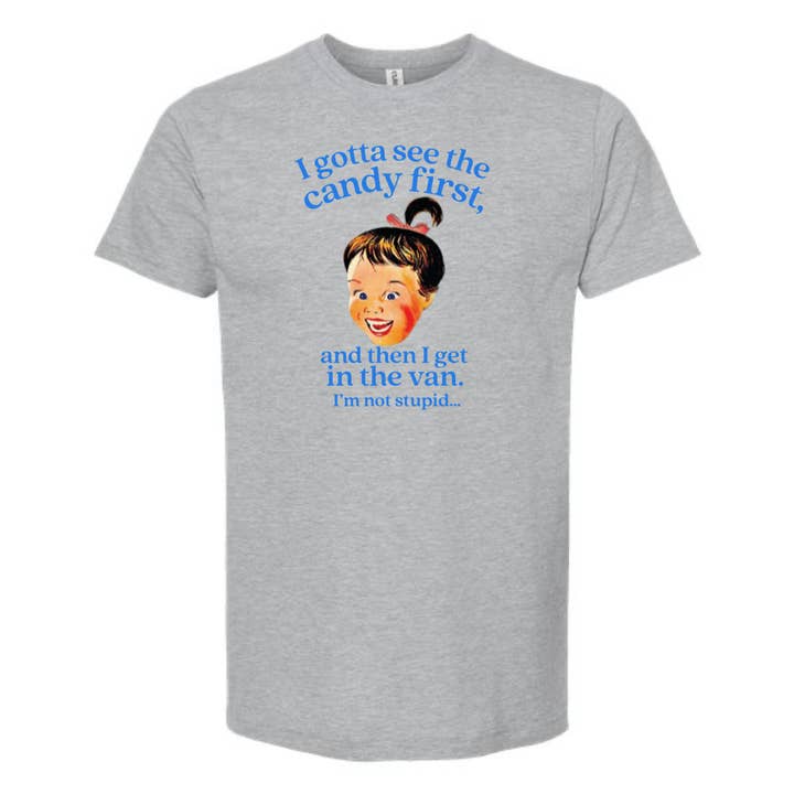 dkhandmade - Wholesale T-Shirt (Graphic) - Unisex - I GOTTA SEE THE CANDY FIRST RETRO T-SHIRT Multi Color Print4