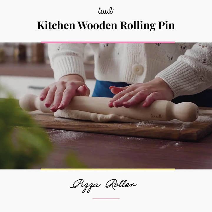 Tuuli GmbH – Engroshandel kagerulle – Træ-pizzarullejern i bøg - fransk kagerulle 40 cm2