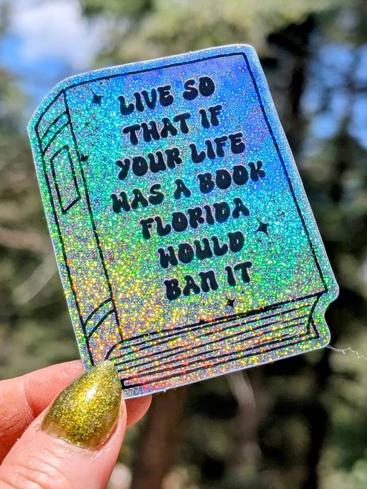 Feral Book Lover Vinyl Sticker for wholesale by Jewels Bright Art