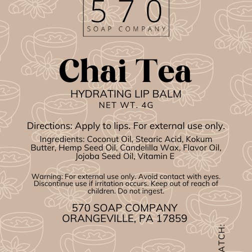 Chai Te Fugtgivende Læbepomade – Hyggelig Krydret Næring for engroshandel hos 570 Soap Company