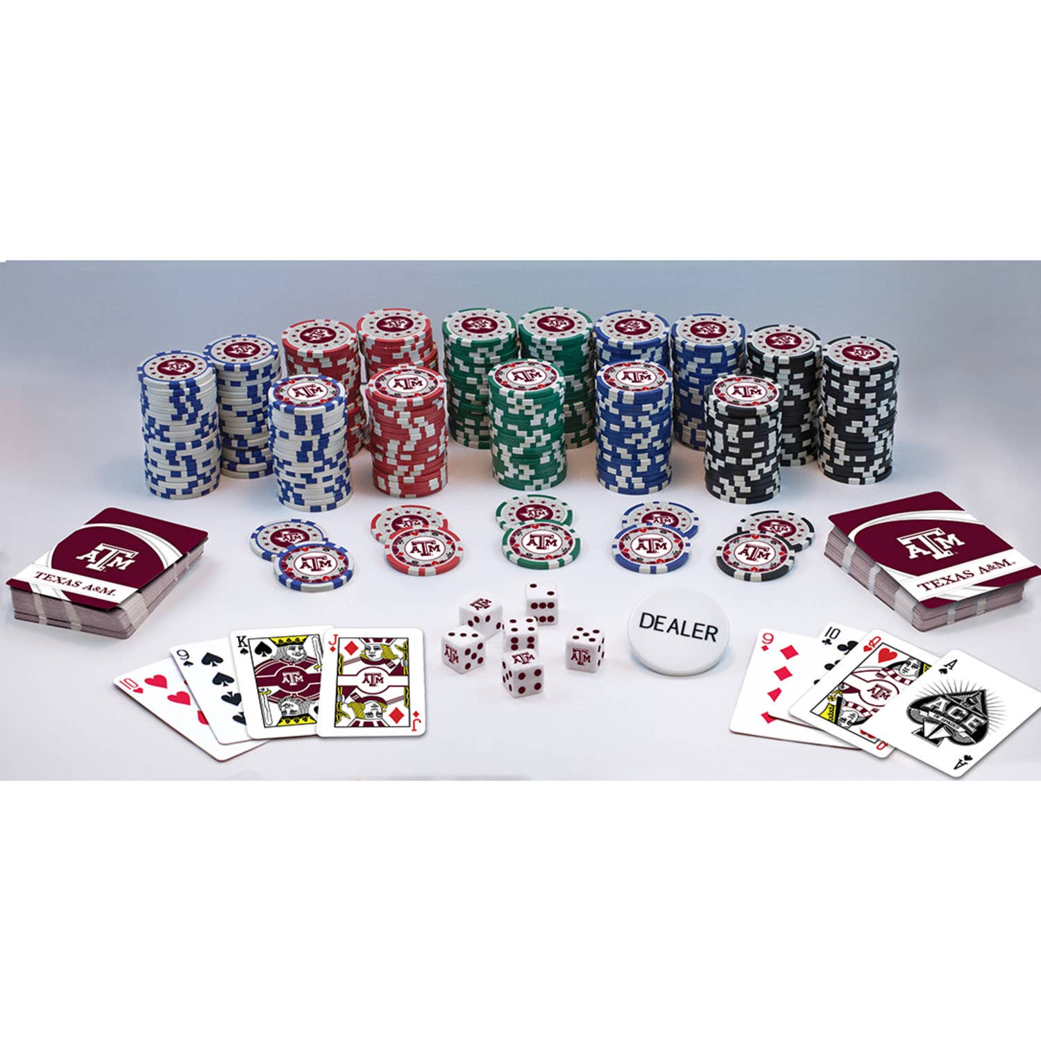 Masterpieces Puzzles - Wholesale Card Game - Texas A&M Aggies 300 Piece Poker Set2
