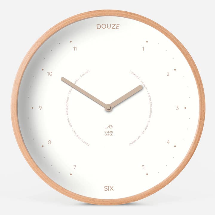 Wooden clock - Beige for wholesale by Ocean Clock