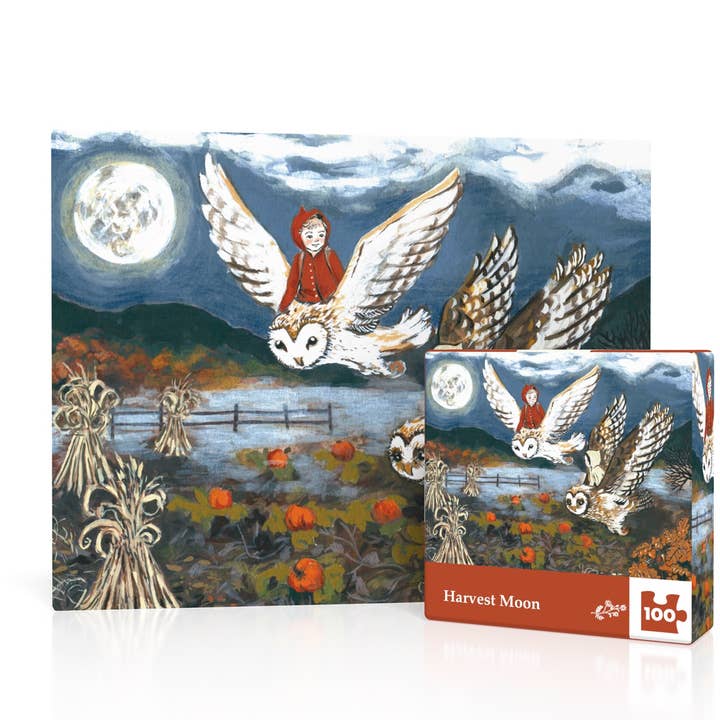 New York Puzzle Company - Wholesale Puzzle - Adult - Harvest Moon Mini - 100 Piece Mini Puzzle
