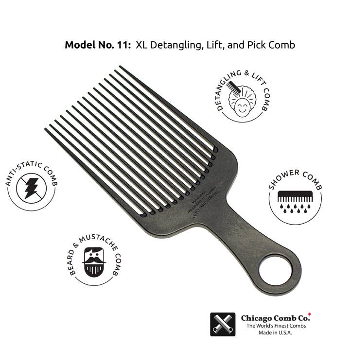 Model No. 11 Carbon Fiber Comb for wholesale by Chicago Comb Co.