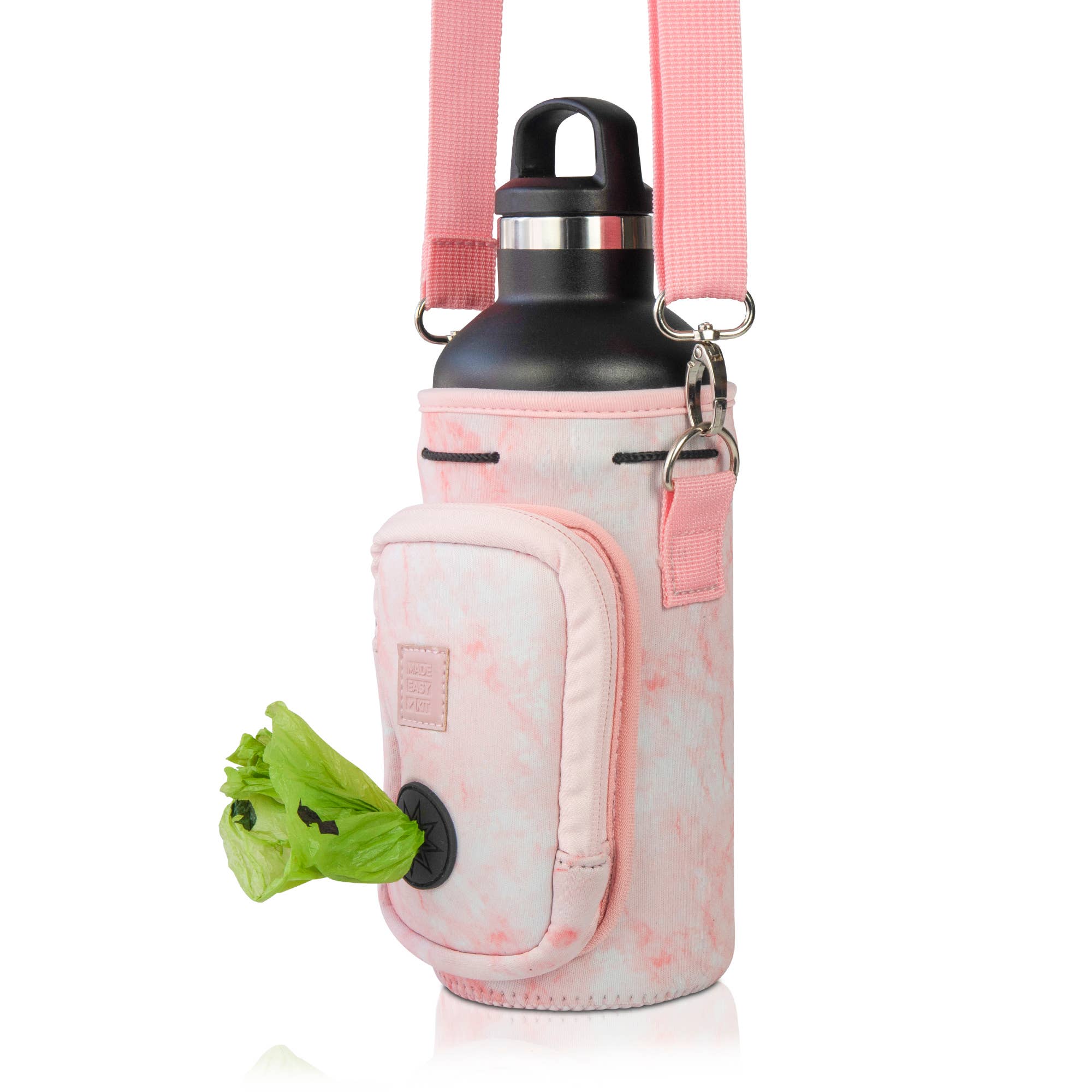 MADE EASY KIT – Suporte para garrafas/garrafeira por atacado – Kit fácil de transportar garrafa de água com bolso para saco de cocô de cachorro67