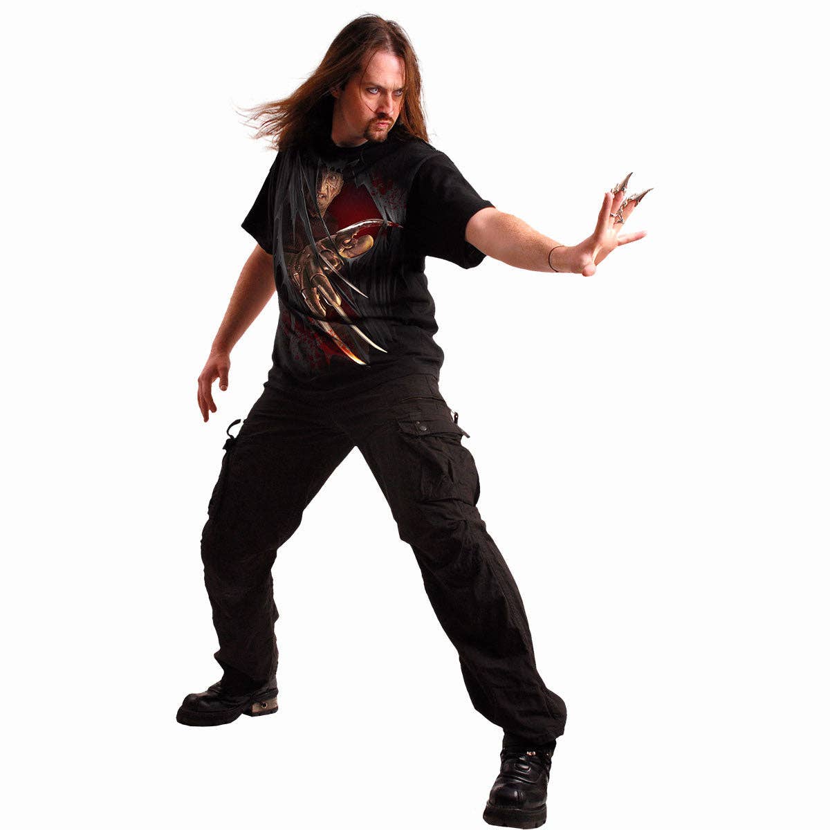 Spiral - Wholesale T-Shirt (Graphic) - Unisex - FREDDY CLAWS - ELM STREET - T-Shirt Black2