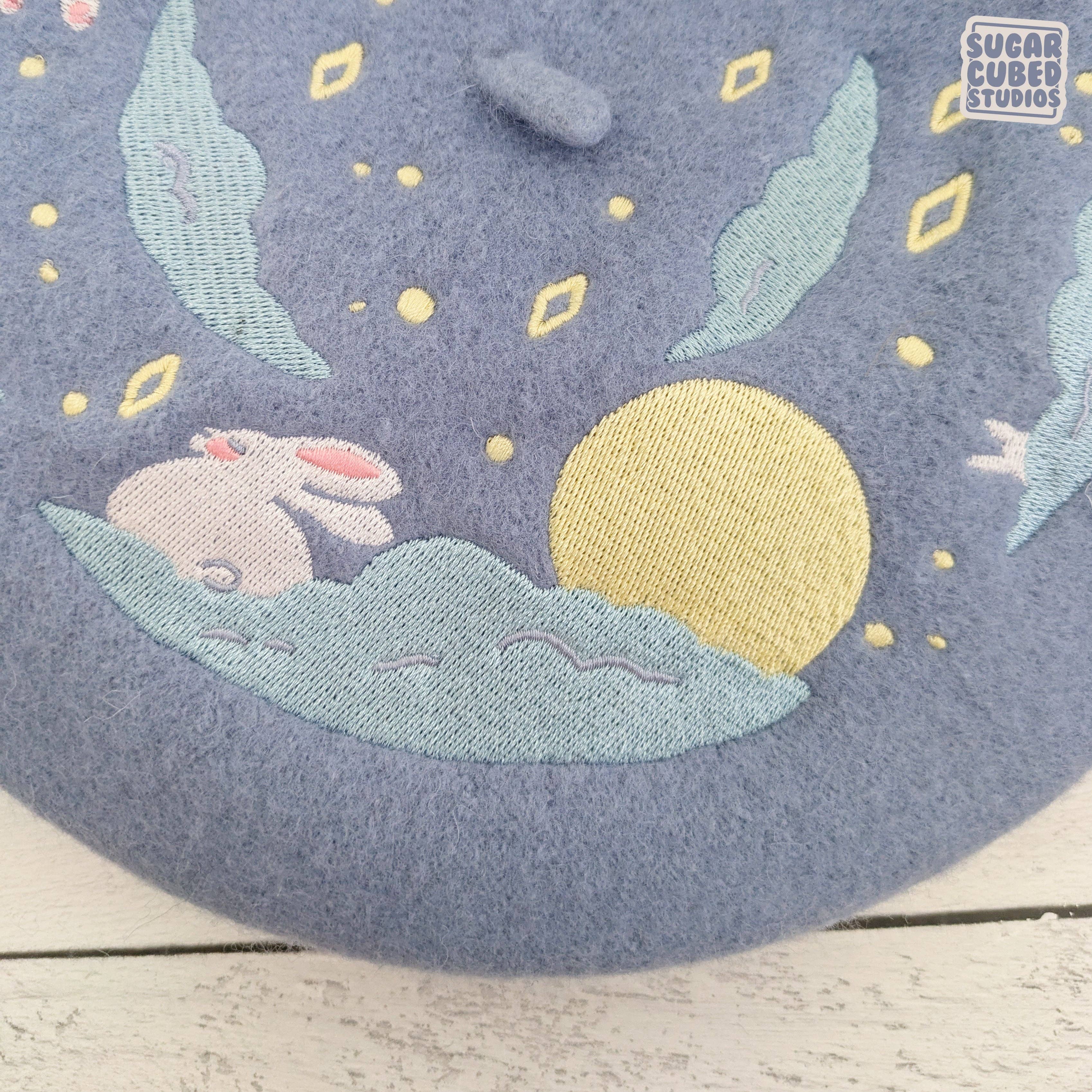 Sugar Cubed Studios - Wholesale Beret - Unisex - Bunny on the Moon Beret2