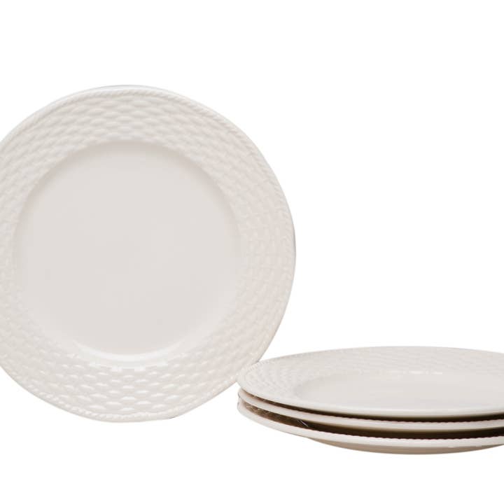 Pratos de Salada Branca Nantucket 8.5" Set/4 por atacado de Red Vanilla Home