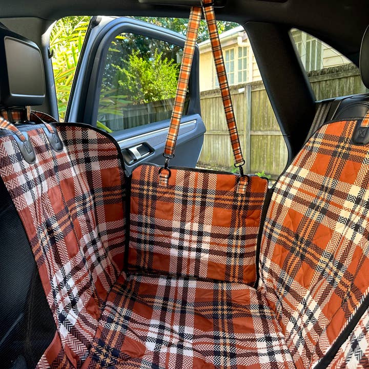 Pablo & Co. Boutique - Wholesale Car Seat Cover - Kids & Baby - Vintage Plaid: Deluxe Hammock Car Seat Cover