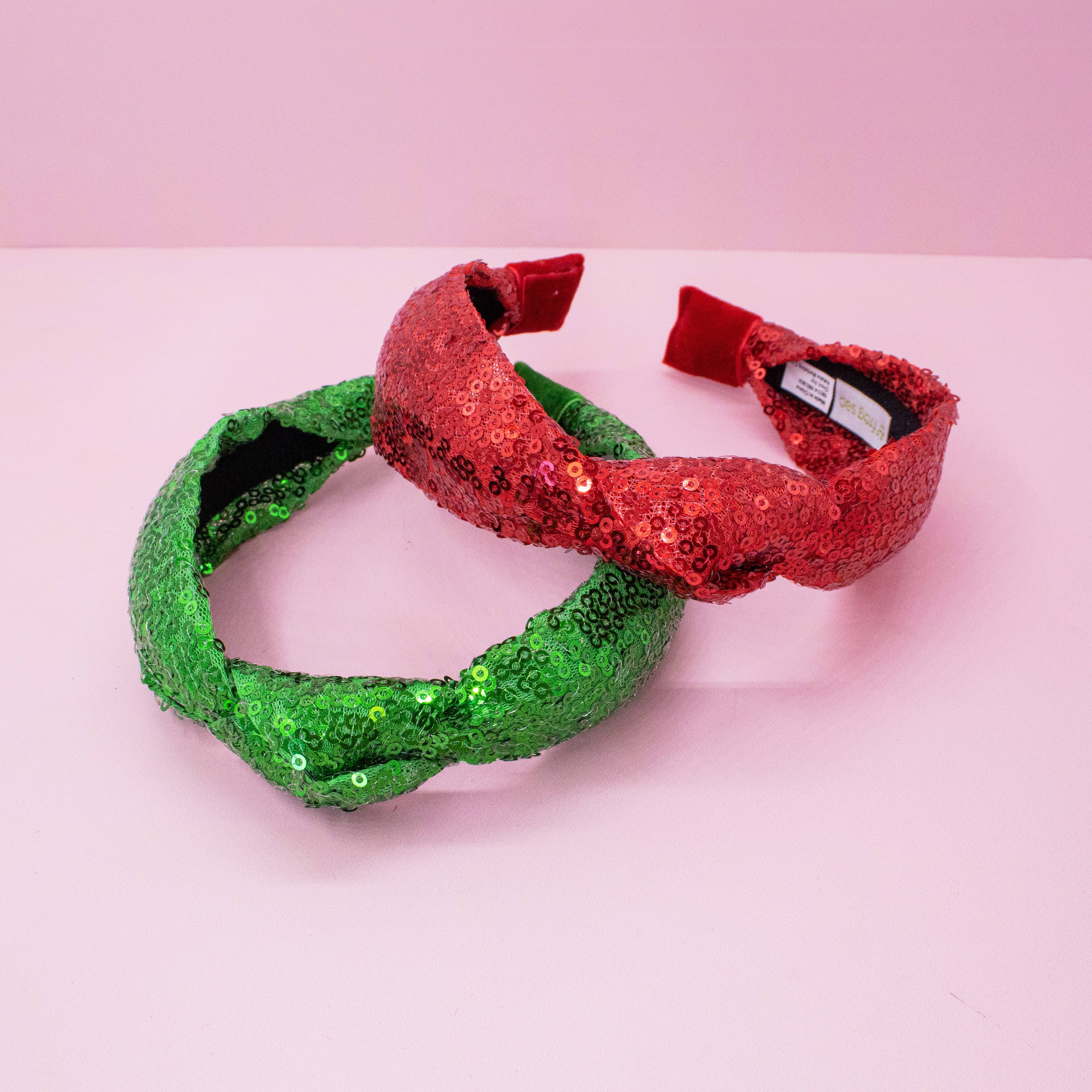 Frog Sac - Wholesale Fashion Headband - Kids - Sequin Knot Headband - Valentine's, Christmas, St. Patrick's19