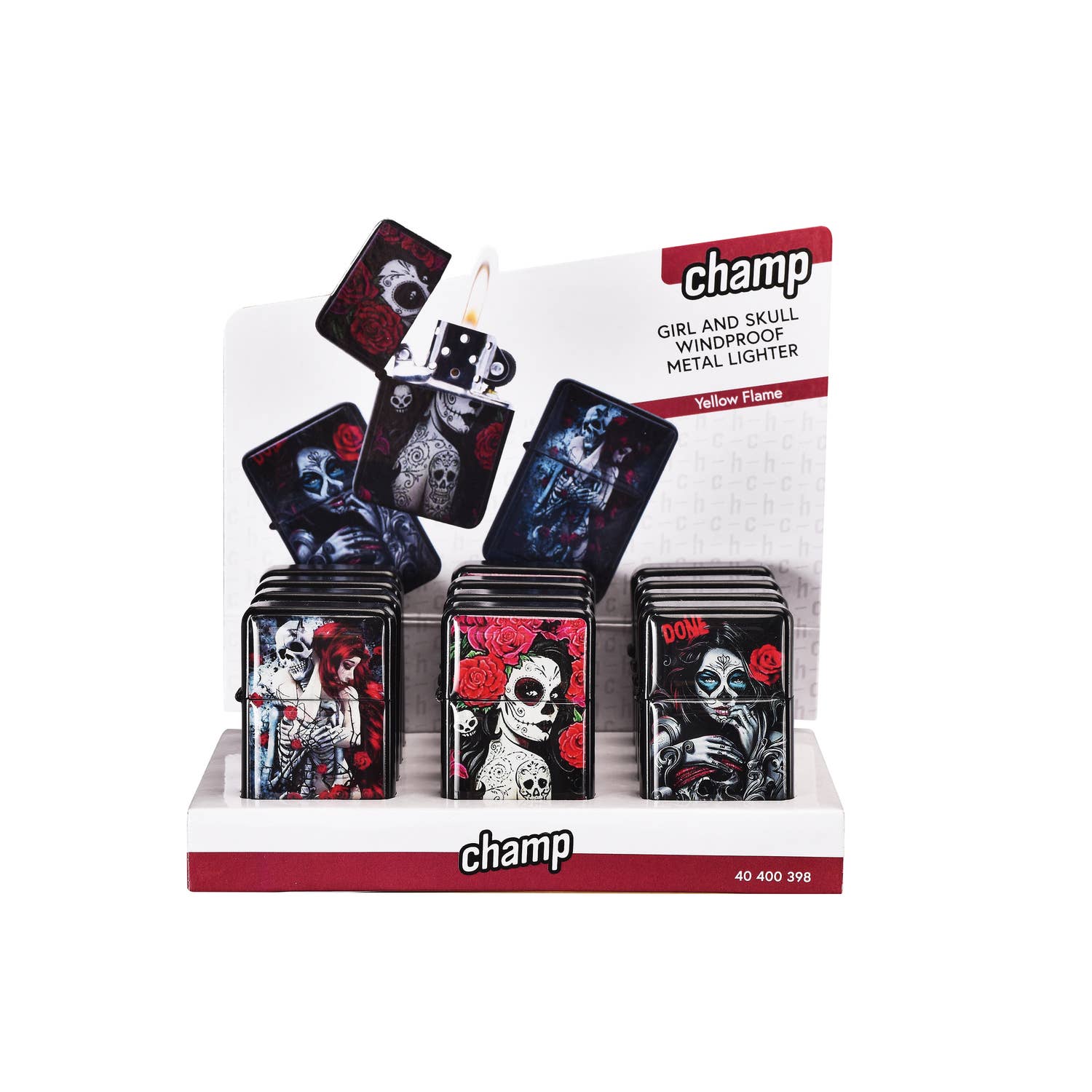 Champ by Polyflame - Wholesale Lighter - Girl&Skull Flint Windproof Lighter2