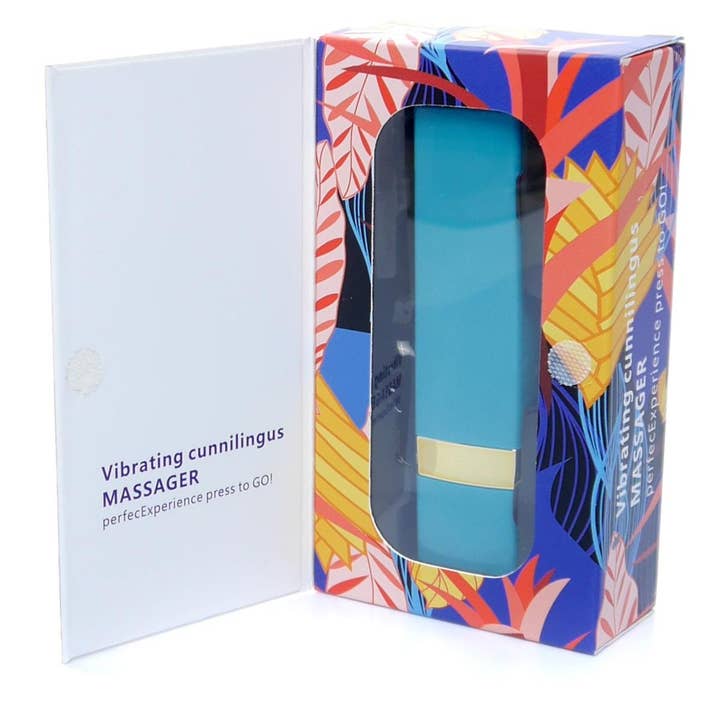 Kinky Pleasure - Wholesale Sex Toy - Bossoftoys - 22-00022 - Lipstick Vibrator - Rechargeable - Blue housing - Color box4