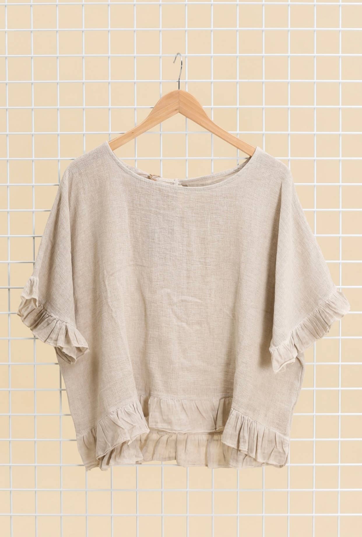 LÉA & LUC - Wholesale Blouse - Women's - Plain blouse in 50% Linen and 50% Cotton REF. 87470