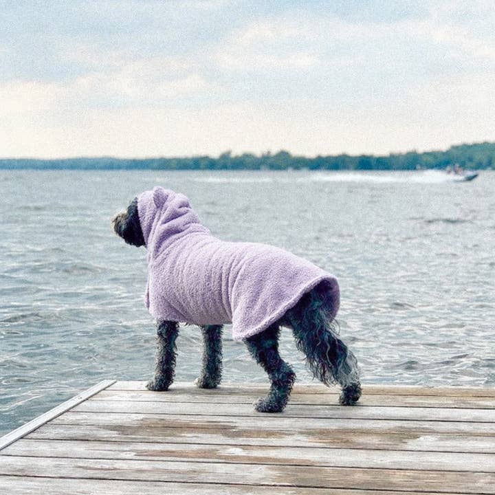 BARKSHE - Vendita all'ingrosso Felpa con cappuccio - Cani - Accappatoio per cani//Lilla