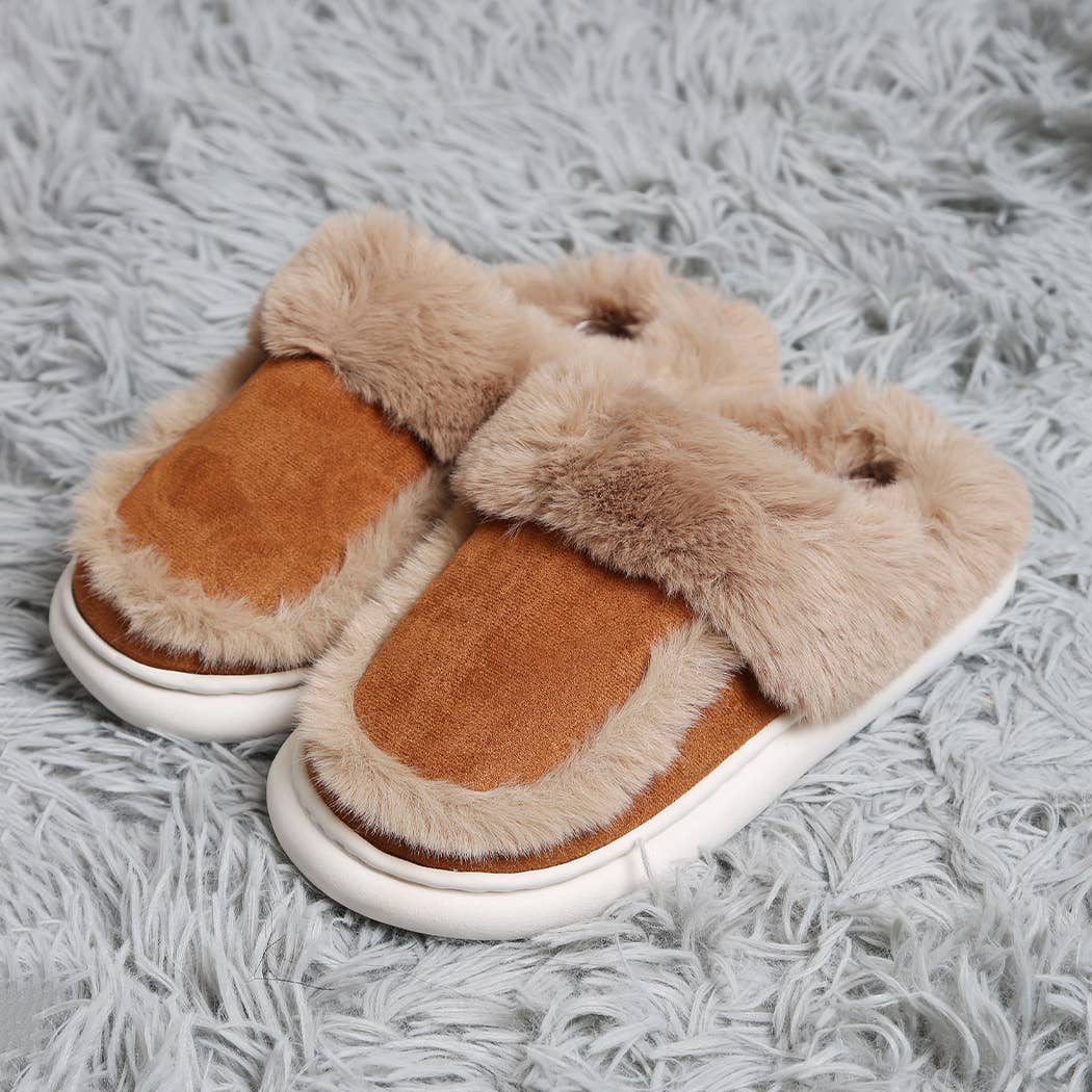 Fashion City - Wholesale Slippers - Women's - Faux Fur Suede Fuzzy Warm Slippers 13