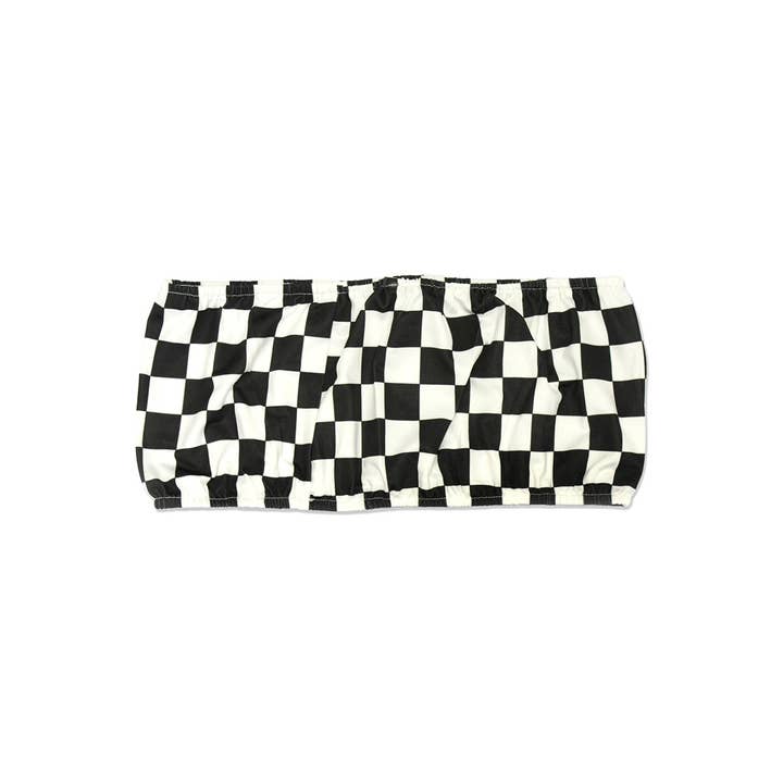 Black White CHECKERED BANDEAU TOP for wholesale on Faire