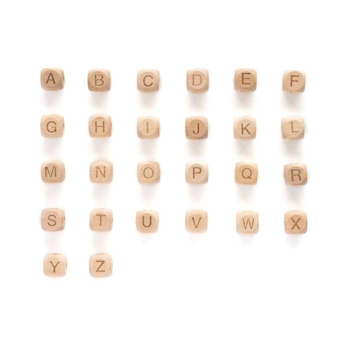 Cara & Co Silicone Craft Supply - Wholesale Craft Supplies - Alphabet Beech Wood Beads0