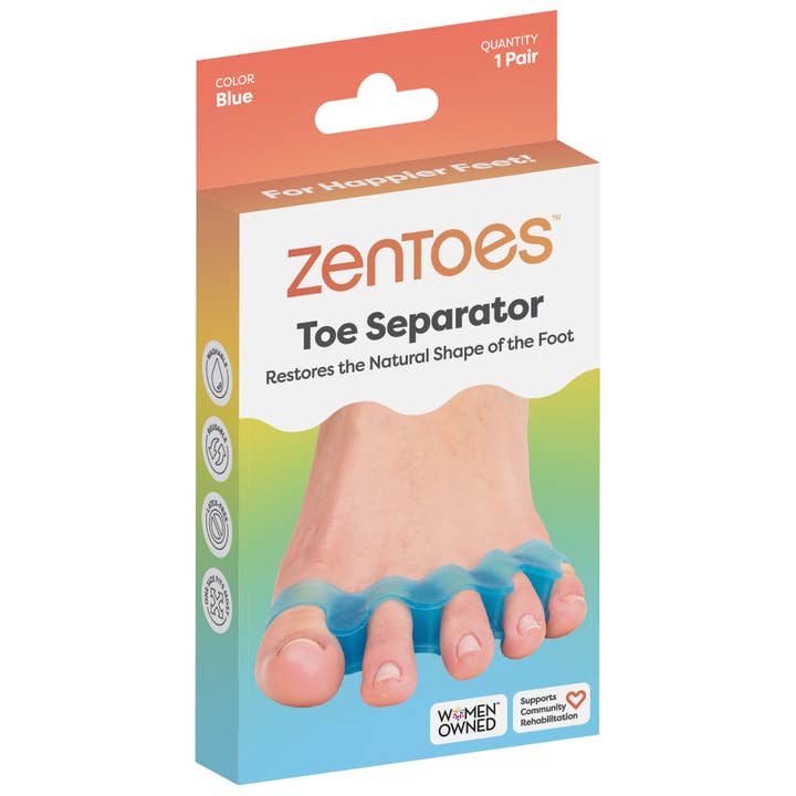 ZenToes - Wholesale Body Brace/Support - Five Loop Toe Separator, Blue - 1 PairÂ