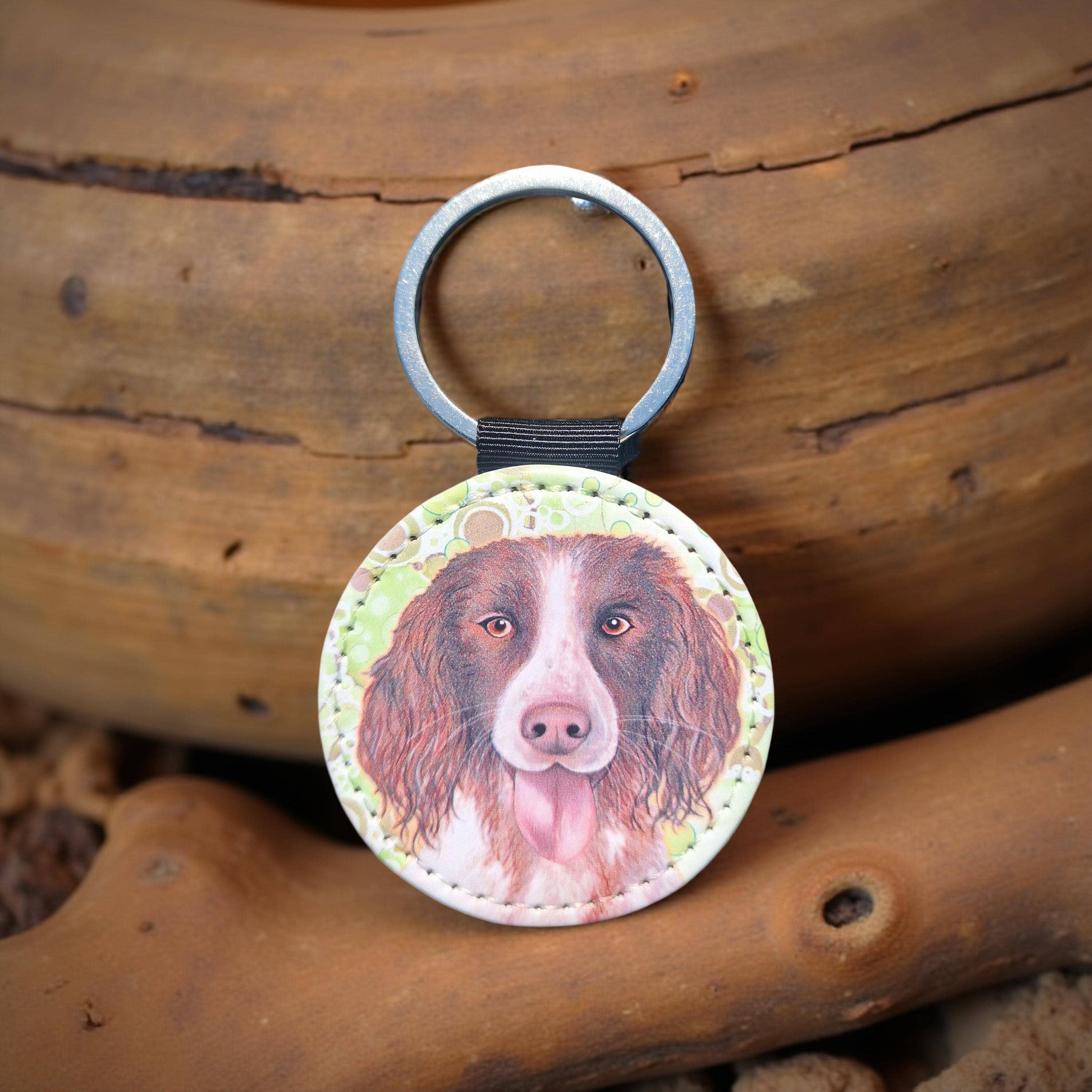 By Jo Crafts – wholesale Keychain – Unisex – 120-KR - Springer Spaniel Dog Faux Leather Keyring 4