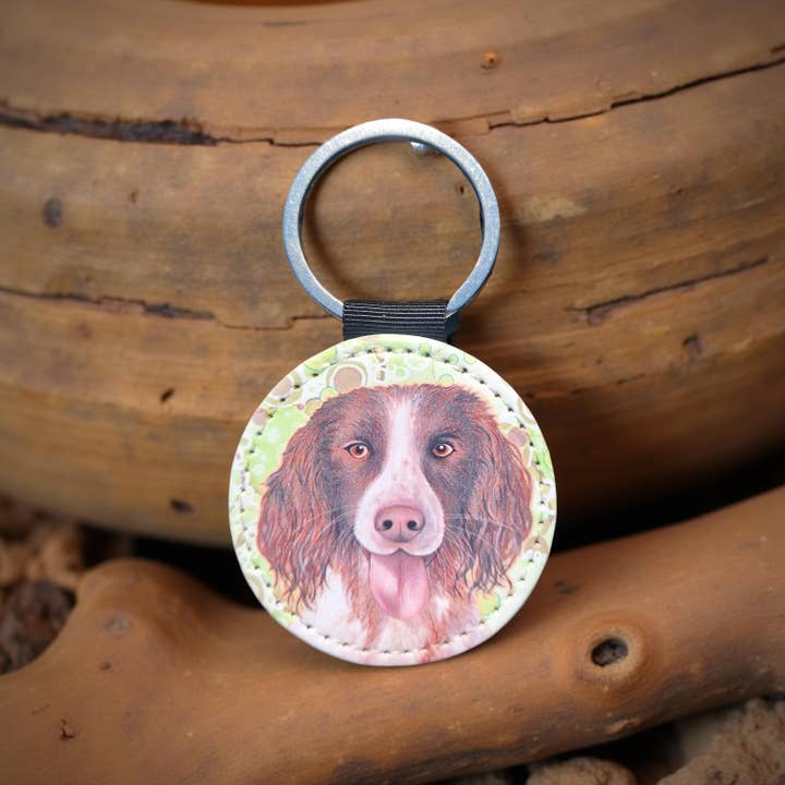 By Jo Crafts – wholesale Keychain – Unisex – 120-KR - Springer Spaniel Dog Faux Leather Keyring 4