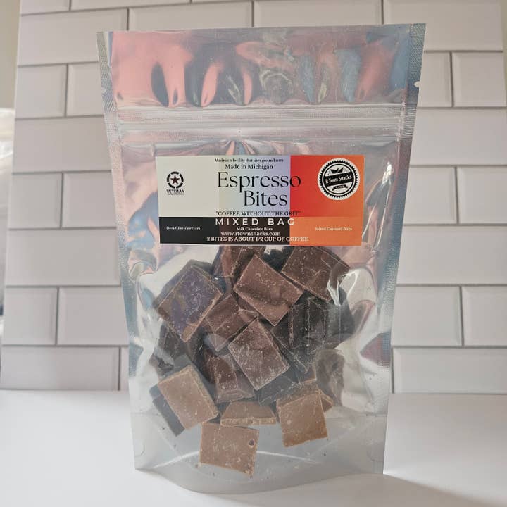Mixed Espresso Bites 3 oz bag for wholesale by RTown Snacks