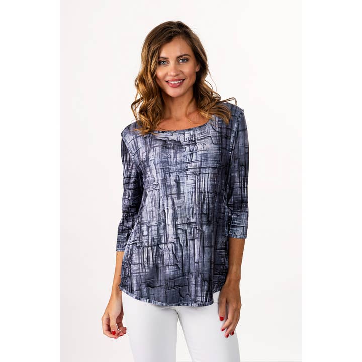 Lemon Grass - Vente Chemisier – femme - Top réversible à col carré avec queue de chemise