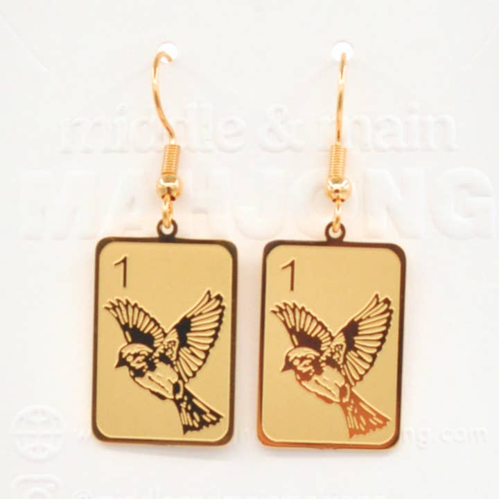 Stunning Sparrow One Bam Earrings for wholesale by Middle & Main Mahjong