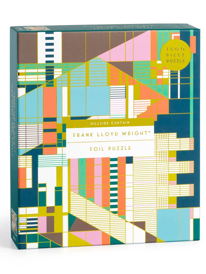 Frank Lloyd Wright Hillside Curtain 1500 Piece Foil Puzzle for wholesale by Chronicle Books
