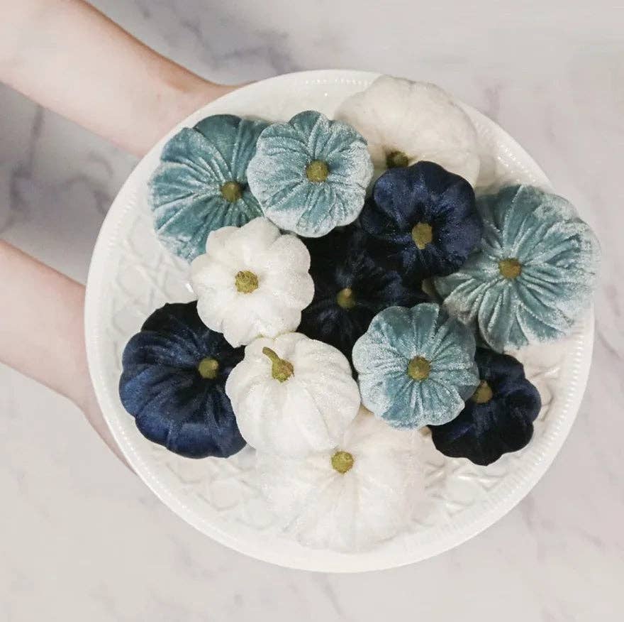 Kate Tuesday Jewelry - Wholesale Decorative Tabletop Object - Fall Velvet Pumpkin Sets2