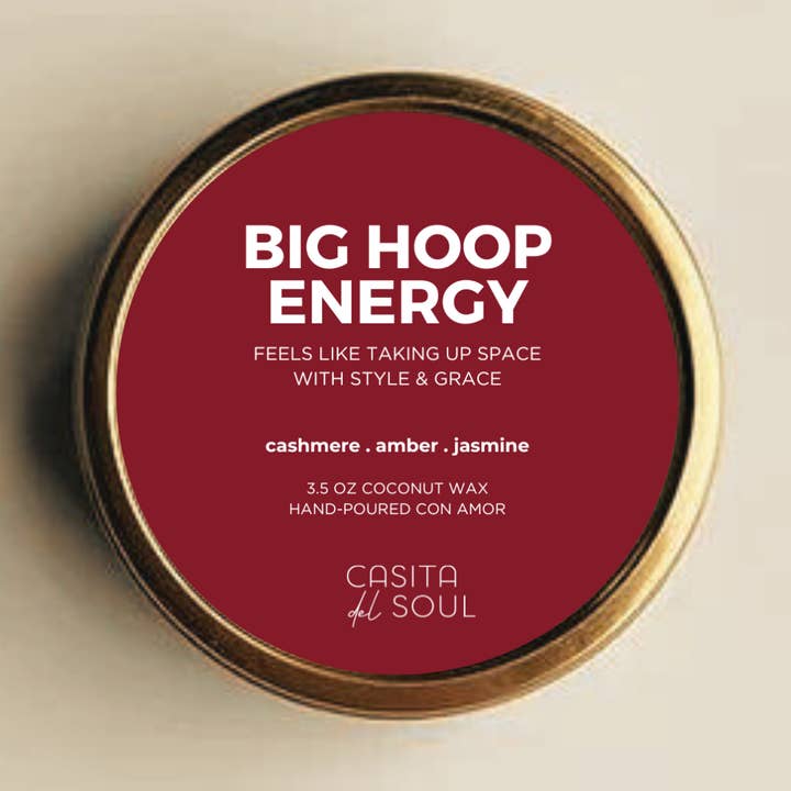 Big Hoop Energy | Candle Tin, 3.5oz for wholesale by CASITA MICHI