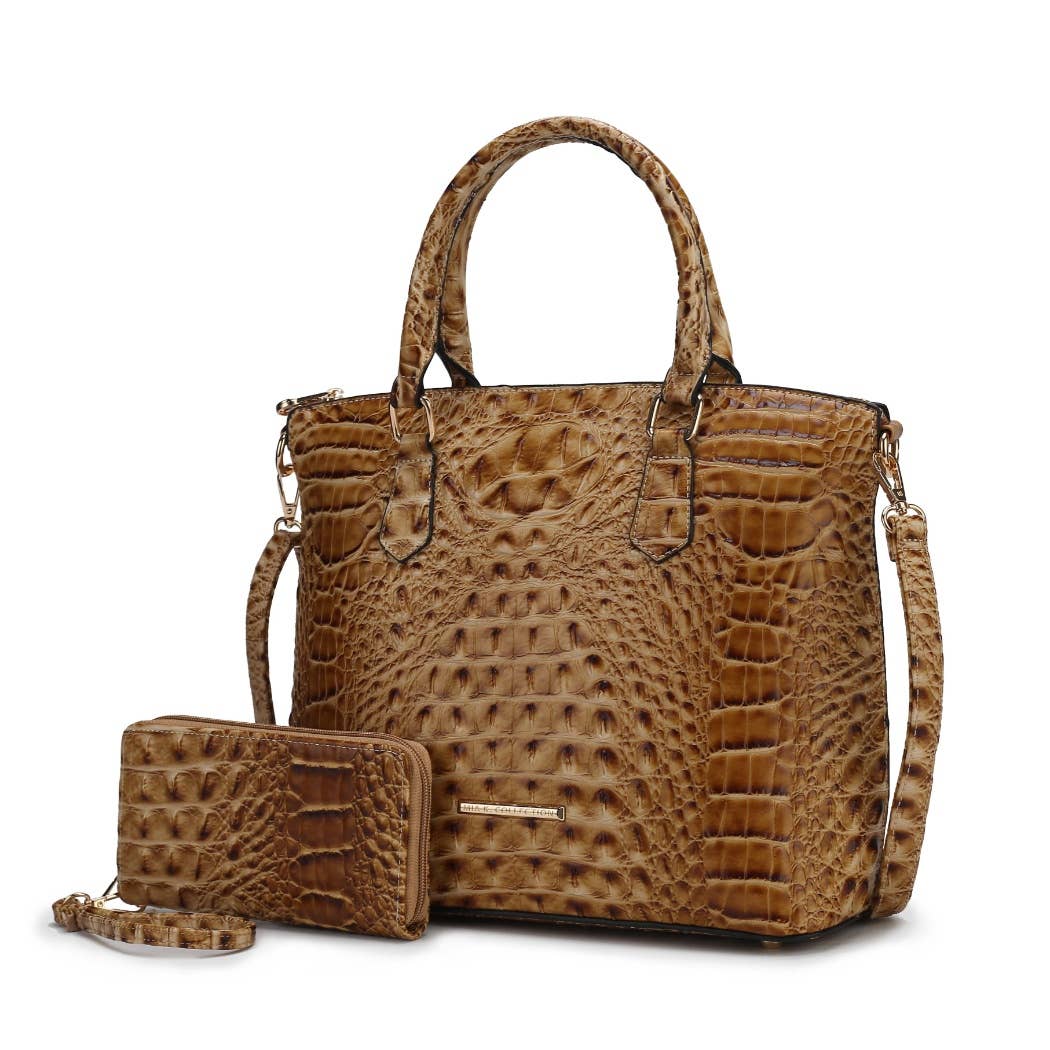 MKF Collection - Wholesale Tote Bag - Women's - MKF Collection Liora Croc Embossed Tote and Set Handbag.1