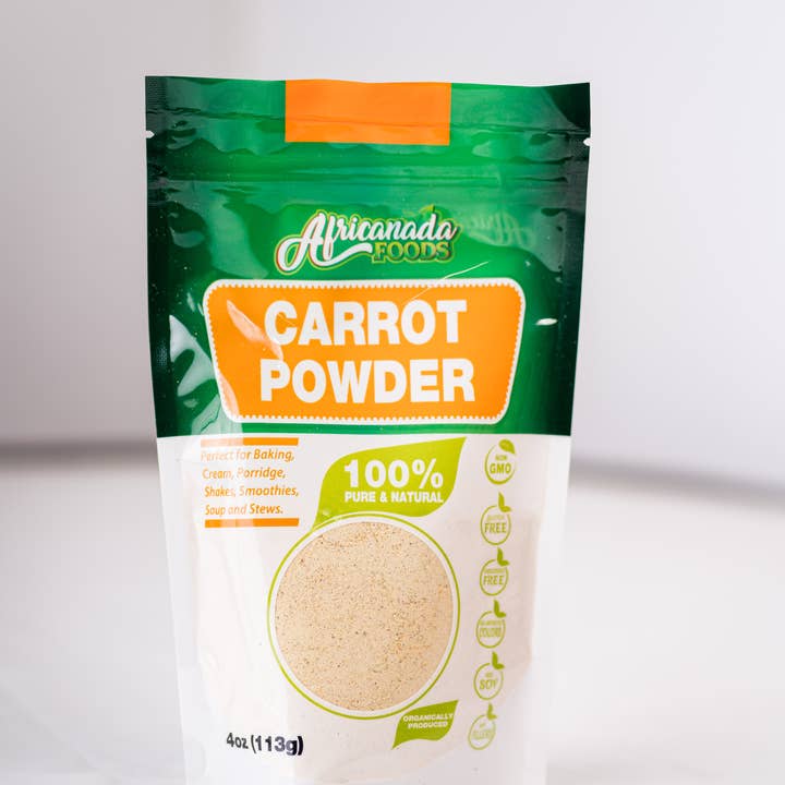 All Natural Carrot Powder | 113g | Superfood | Resealable for wholesale by Africanada Imports Inc.